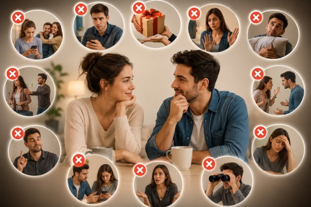 Illustration Amouressence de 12 erreurs à éviter en début de relation : conseils pour bien démarrer